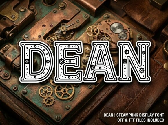 Dean: A Bold Steampunk Display Font for Web Design