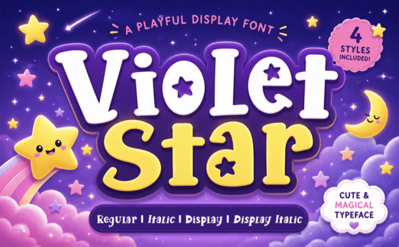 Violet Star: The Playful Display Font for Magical Campaigns