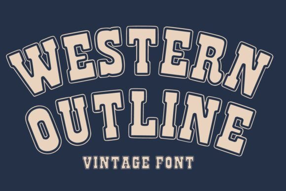 Western Outline: A Bold Vintage Font for Campaign Creativity